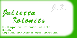 julietta kolonits business card